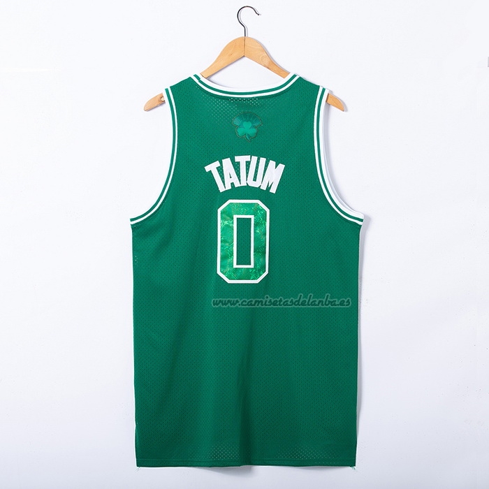 Camiseta Boston Celtics Jayson Tatum NO 0 Snakeskin Hardwood Classics 2021 Verde
